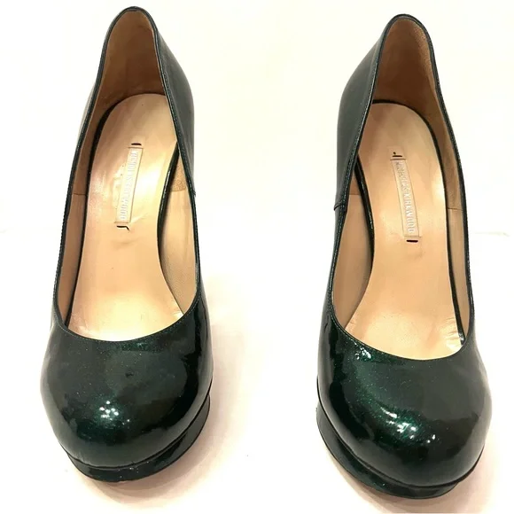 Nicholas Kirkwood Green Sparkle High Heels B13/9 - Picture 6 of 14